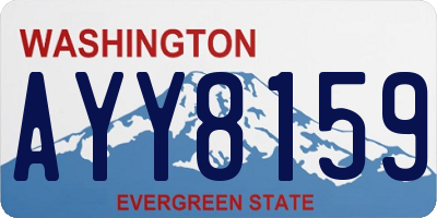 WA license plate AYY8159