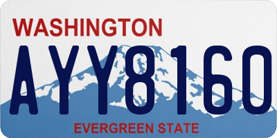 WA license plate AYY8160