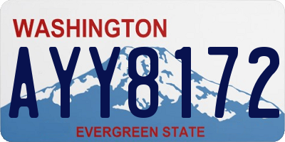 WA license plate AYY8172