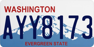 WA license plate AYY8173