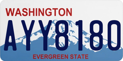 WA license plate AYY8180