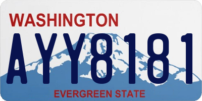 WA license plate AYY8181