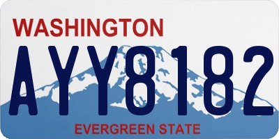 WA license plate AYY8182