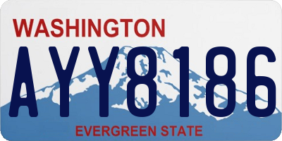 WA license plate AYY8186