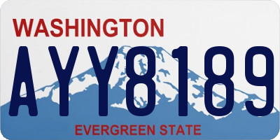 WA license plate AYY8189