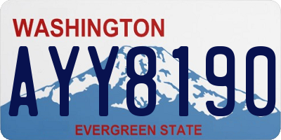 WA license plate AYY8190