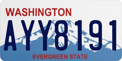 WA license plate AYY8191