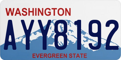 WA license plate AYY8192