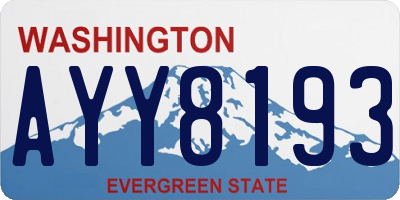 WA license plate AYY8193