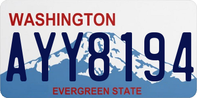 WA license plate AYY8194