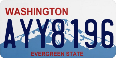 WA license plate AYY8196