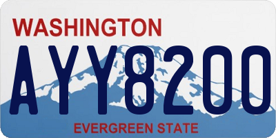 WA license plate AYY8200