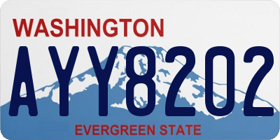 WA license plate AYY8202