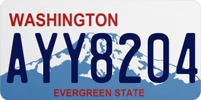 WA license plate AYY8204