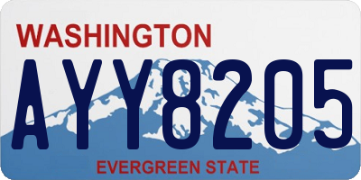 WA license plate AYY8205