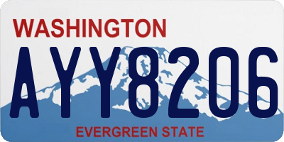 WA license plate AYY8206