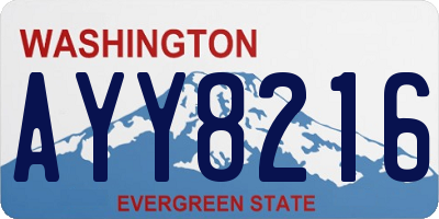 WA license plate AYY8216