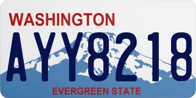 WA license plate AYY8218