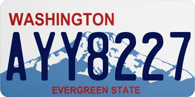 WA license plate AYY8227