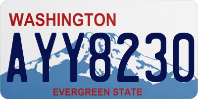 WA license plate AYY8230