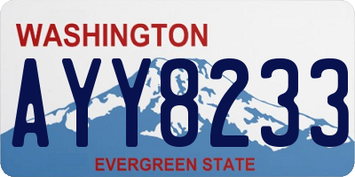 WA license plate AYY8233