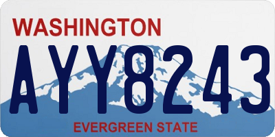 WA license plate AYY8243