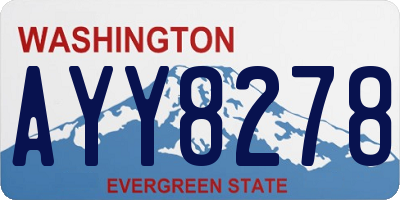 WA license plate AYY8278