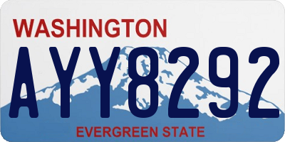 WA license plate AYY8292