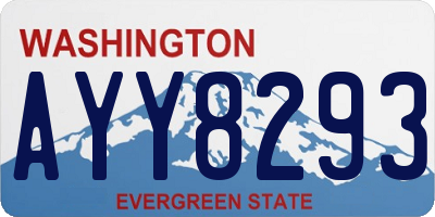 WA license plate AYY8293