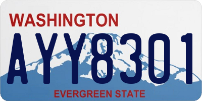 WA license plate AYY8301