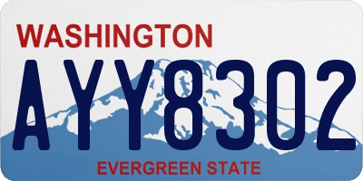 WA license plate AYY8302