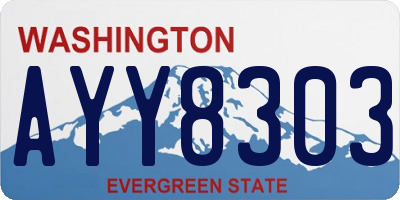 WA license plate AYY8303