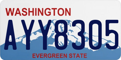 WA license plate AYY8305