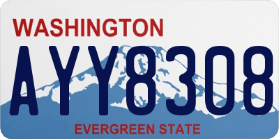 WA license plate AYY8308