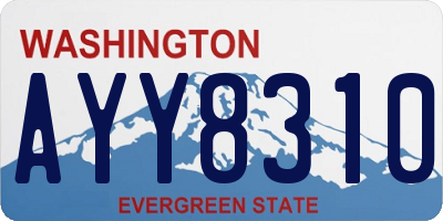 WA license plate AYY8310