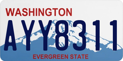 WA license plate AYY8311