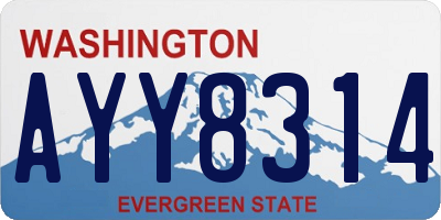 WA license plate AYY8314