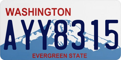 WA license plate AYY8315