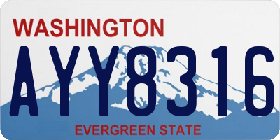 WA license plate AYY8316