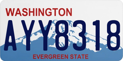 WA license plate AYY8318