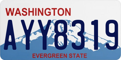 WA license plate AYY8319