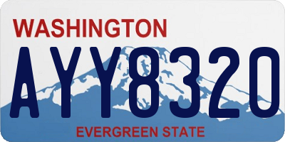 WA license plate AYY8320