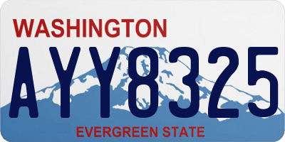 WA license plate AYY8325