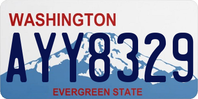 WA license plate AYY8329