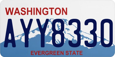 WA license plate AYY8330