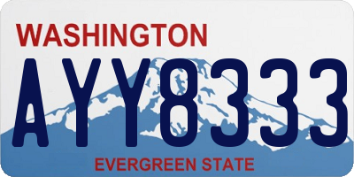 WA license plate AYY8333