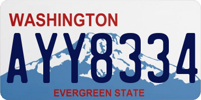 WA license plate AYY8334