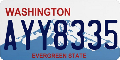 WA license plate AYY8335