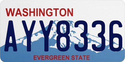 WA license plate AYY8336