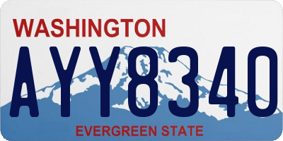 WA license plate AYY8340